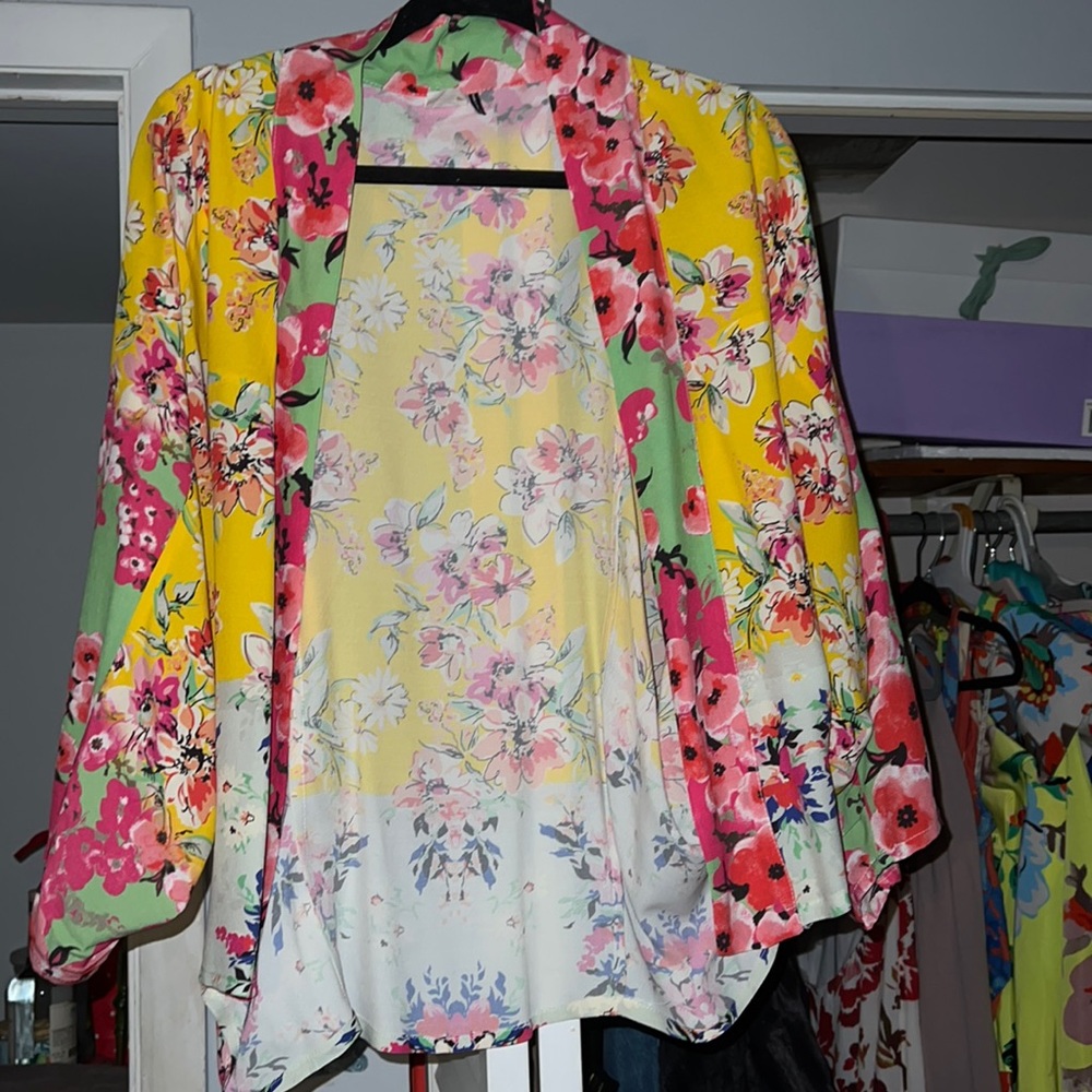 Anthropologie Floral Kimono Cardigan